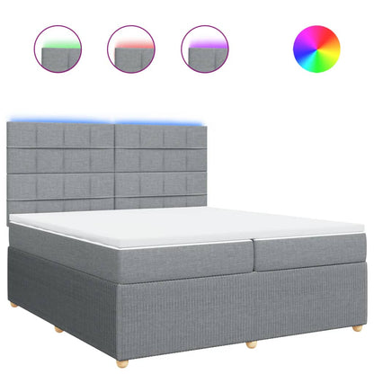 Boxspring met matras stof lichtgrijs 200x200 cm