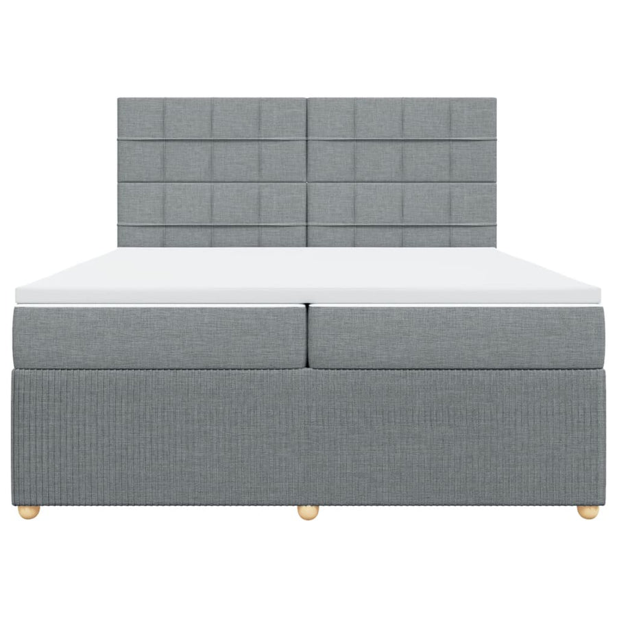 Boxspring met matras stof lichtgrijs 200x200 cm
