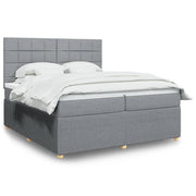Boxspring 200x200 cm lichtgrijs met matras