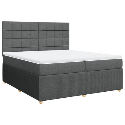 Boxspring met matras stof donkergrijs 200x200 cm