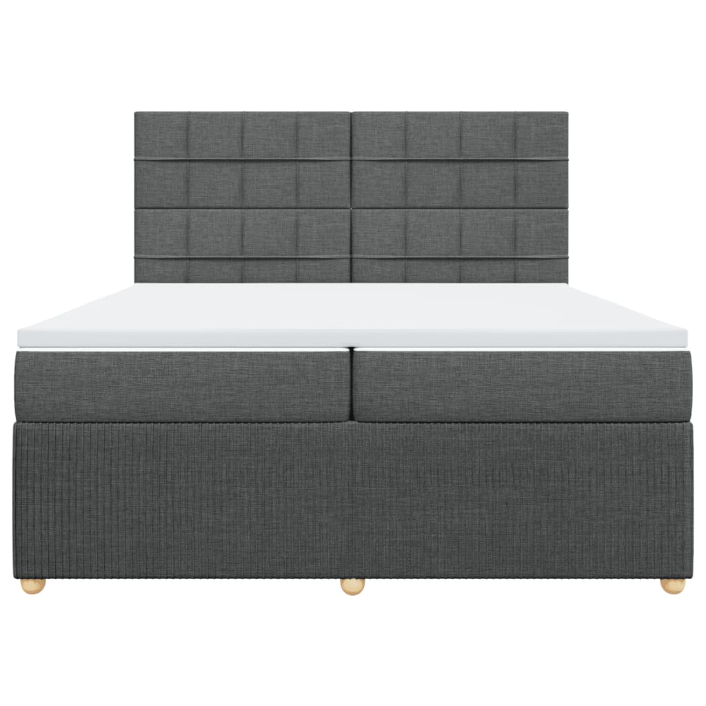 Boxspring met matras stof donkergrijs 200x200 cm
