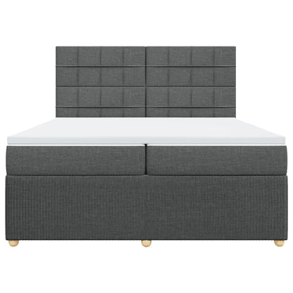 Boxspring met matras stof donkergrijs 200x200 cm
