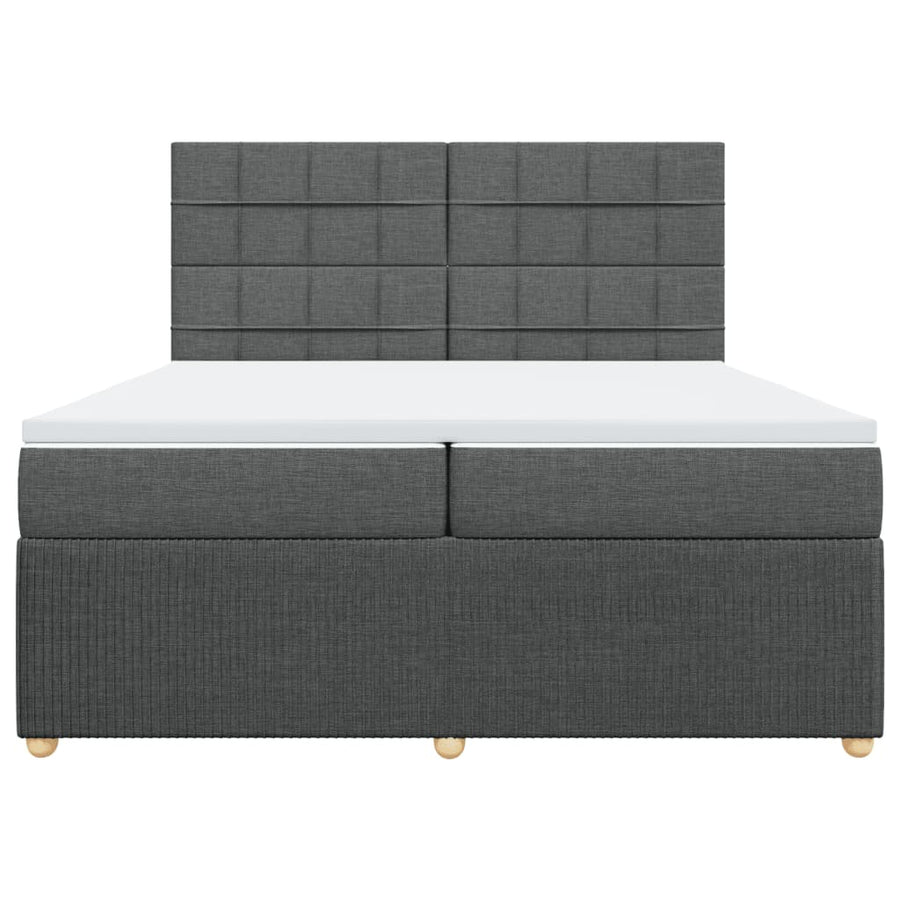 Boxspring met matras stof donkergrijs 200x200 cm