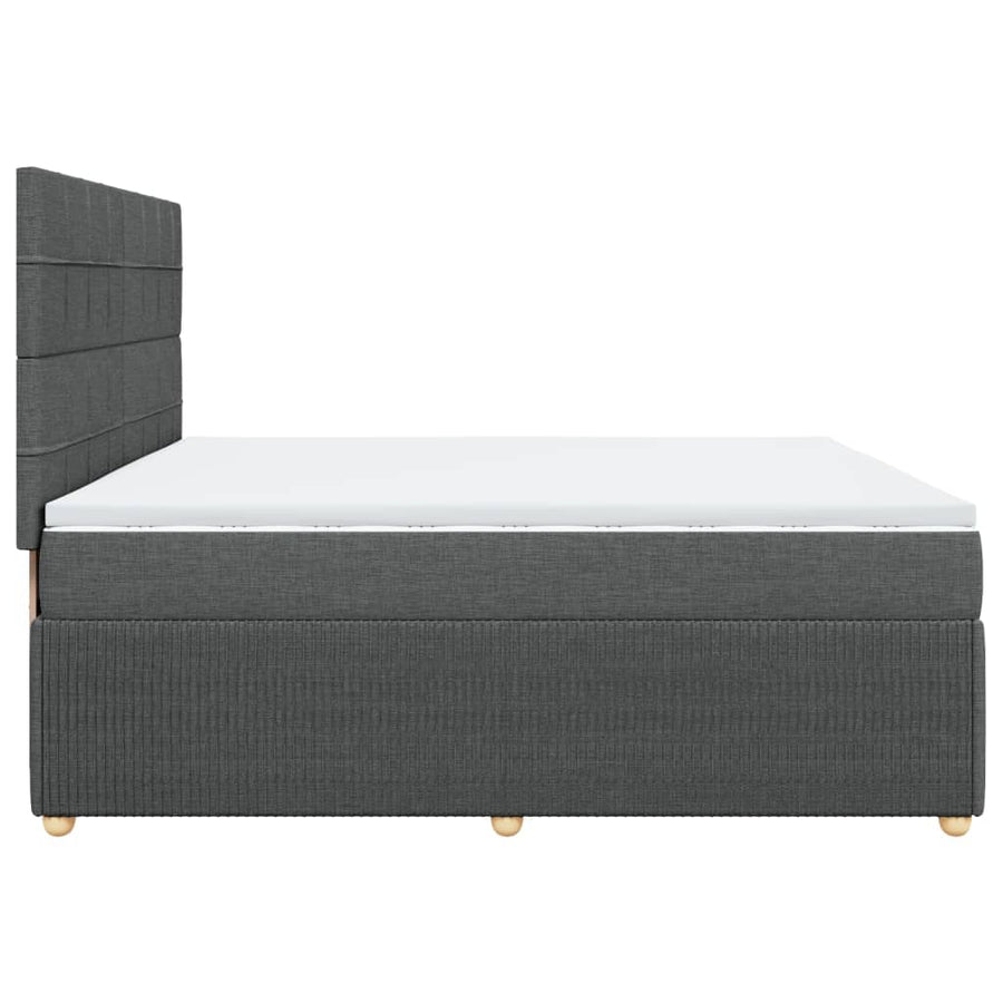 Boxspring met matras stof donkergrijs 200x200 cm
