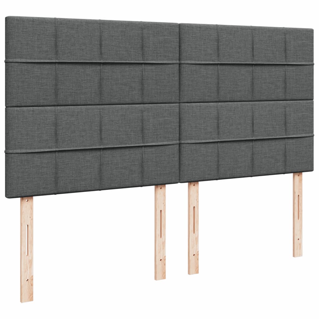 Boxspring met matras stof donkergrijs 200x200 cm