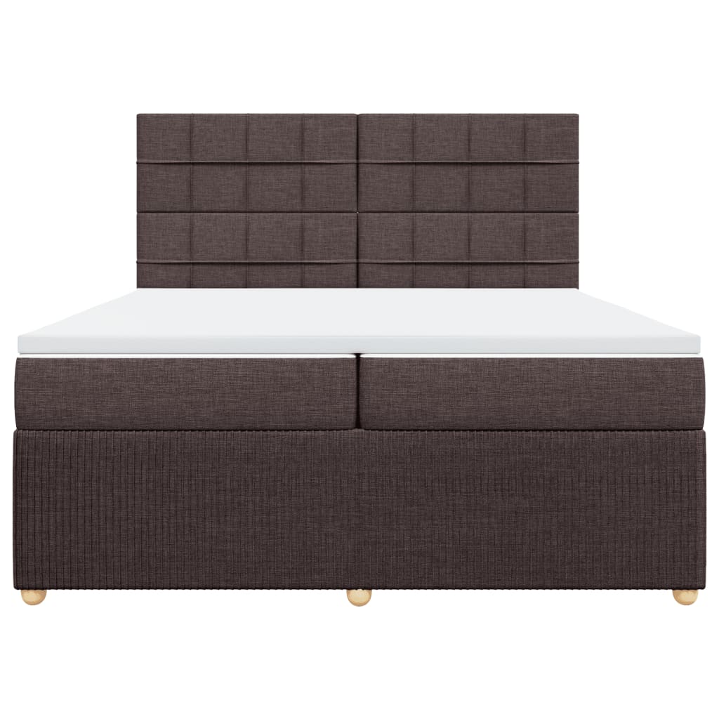 Boxspring met matras stof donkerbruin 200x200 cm