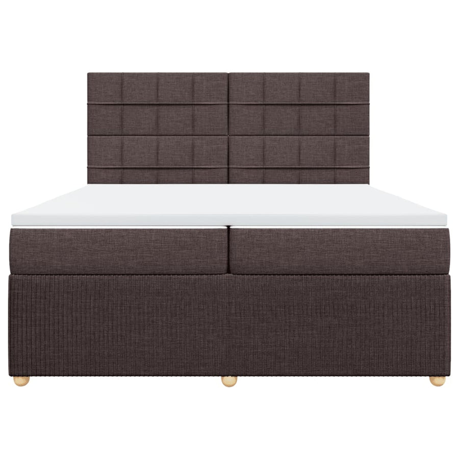 Boxspring met matras stof donkerbruin 200x200 cm