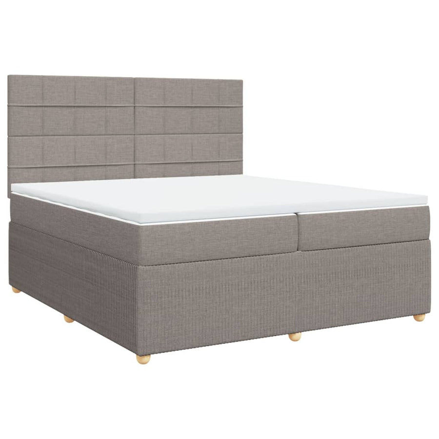 Boxspring met matras stof taupe 200x200 cm