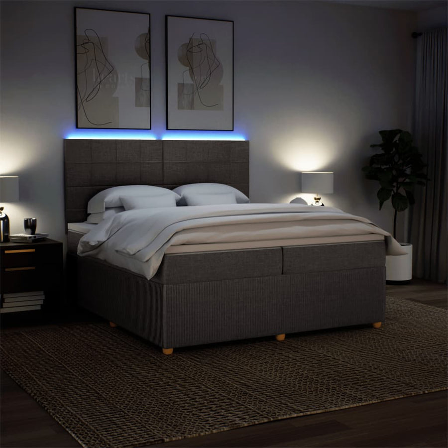 Boxspring met matras stof taupe 200x200 cm