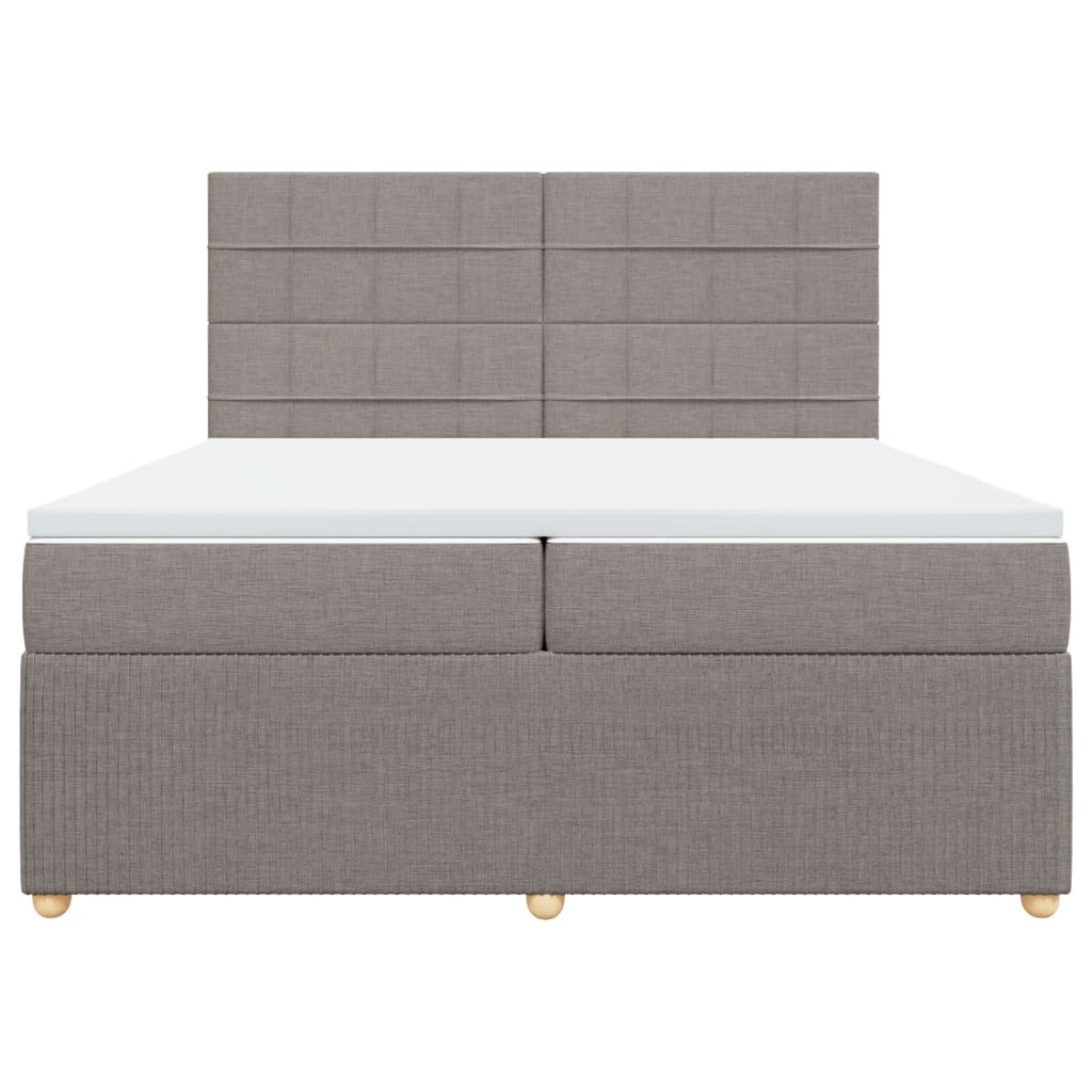 Boxspring met matras stof taupe 200x200 cm