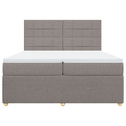 Boxspring met matras stof taupe 200x200 cm