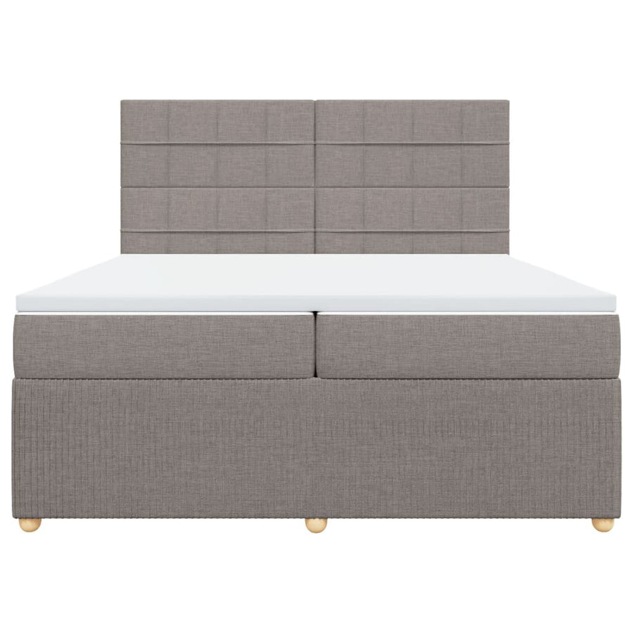 Boxspring met matras stof taupe 200x200 cm