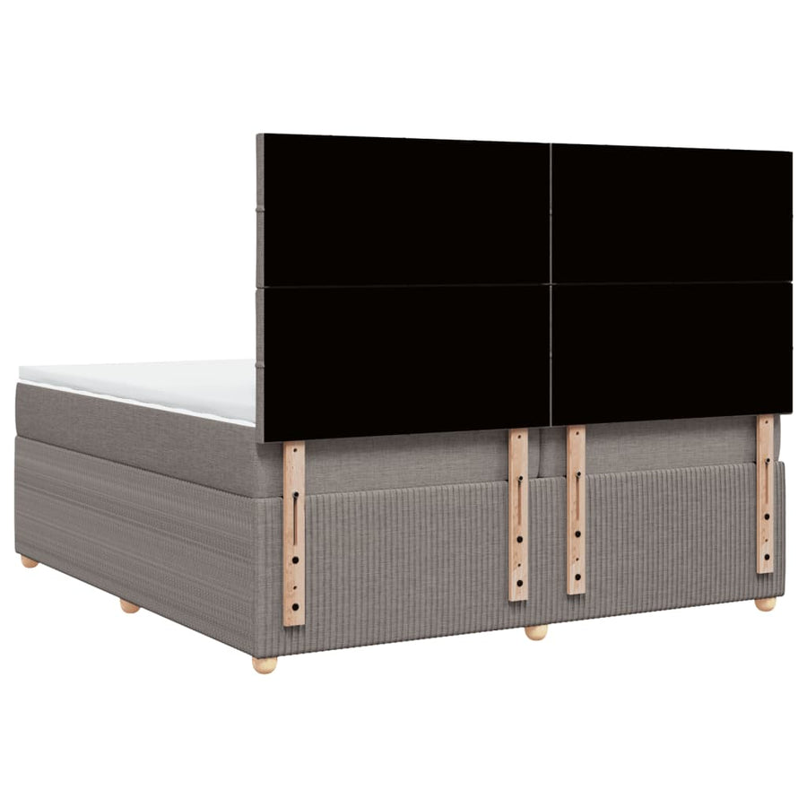 Boxspring met matras stof taupe 200x200 cm