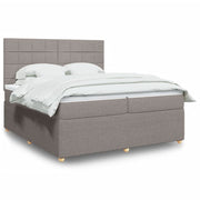 Boxspring met matras 200x200 cm taupe
