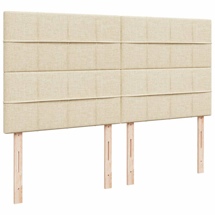 Boxspring met matras stof crèmekleurig 200x200 cm