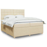 Boxspringbed 200x200 cm crèmekleurig met matras