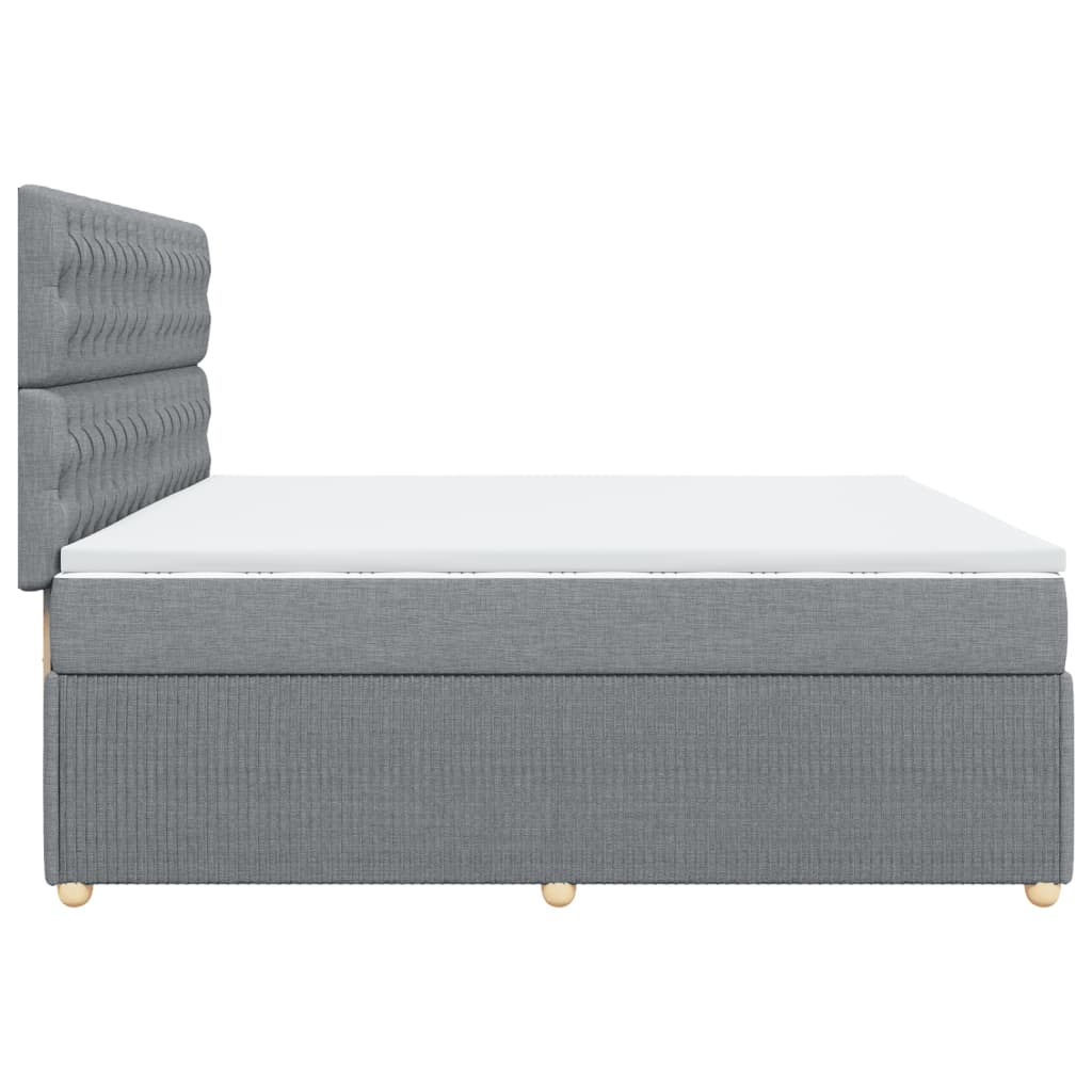 Boxspring met matras stof lichtgrijs 200x200 cm
