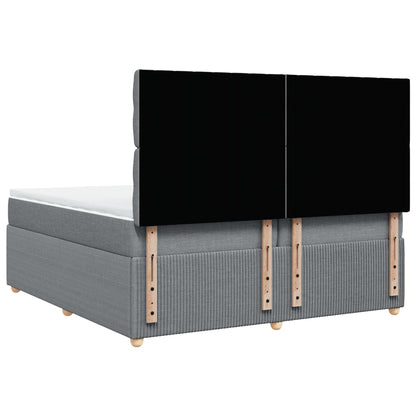 Boxspring met matras stof lichtgrijs 200x200 cm