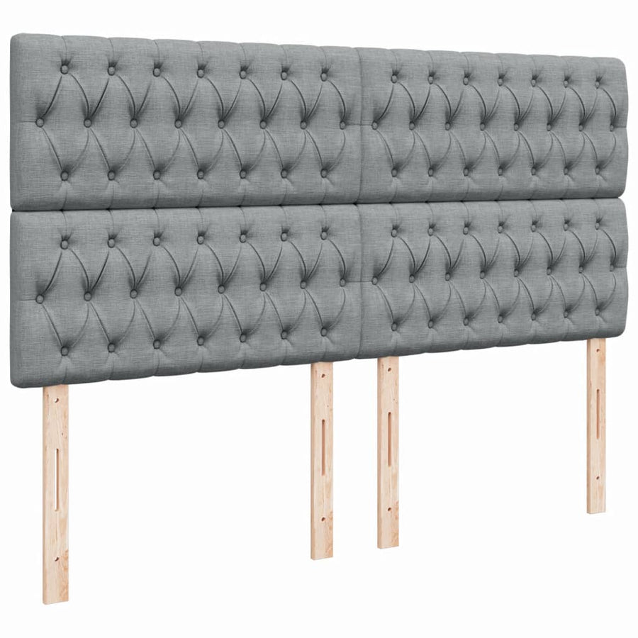 Boxspring met matras stof lichtgrijs 200x200 cm