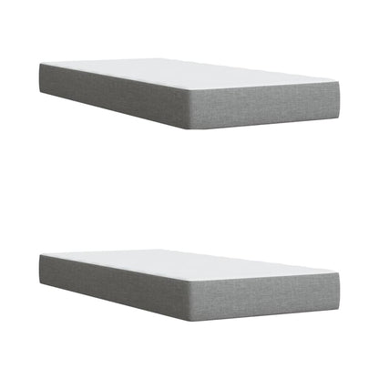 Boxspring met matras stof lichtgrijs 200x200 cm