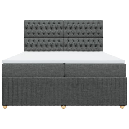Boxspring met matras stof donkergrijs 200x200 cm