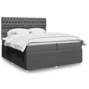 Boxspring met matras 200x200 cm donkergrijs
