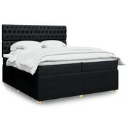 Boxspring met matras 200x200 cm zwart