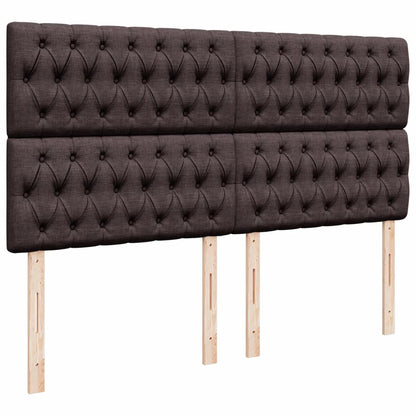 Boxspring met matras stof donkerbruin 200x200 cm
