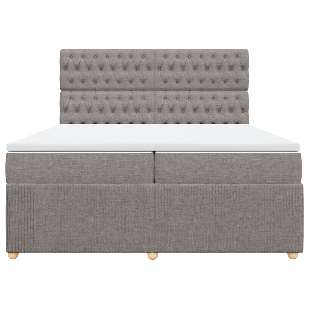 Boxspring met matras stof taupe 200x200 cm
