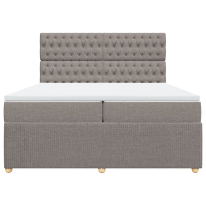 Boxspring met matras stof taupe 200x200 cm