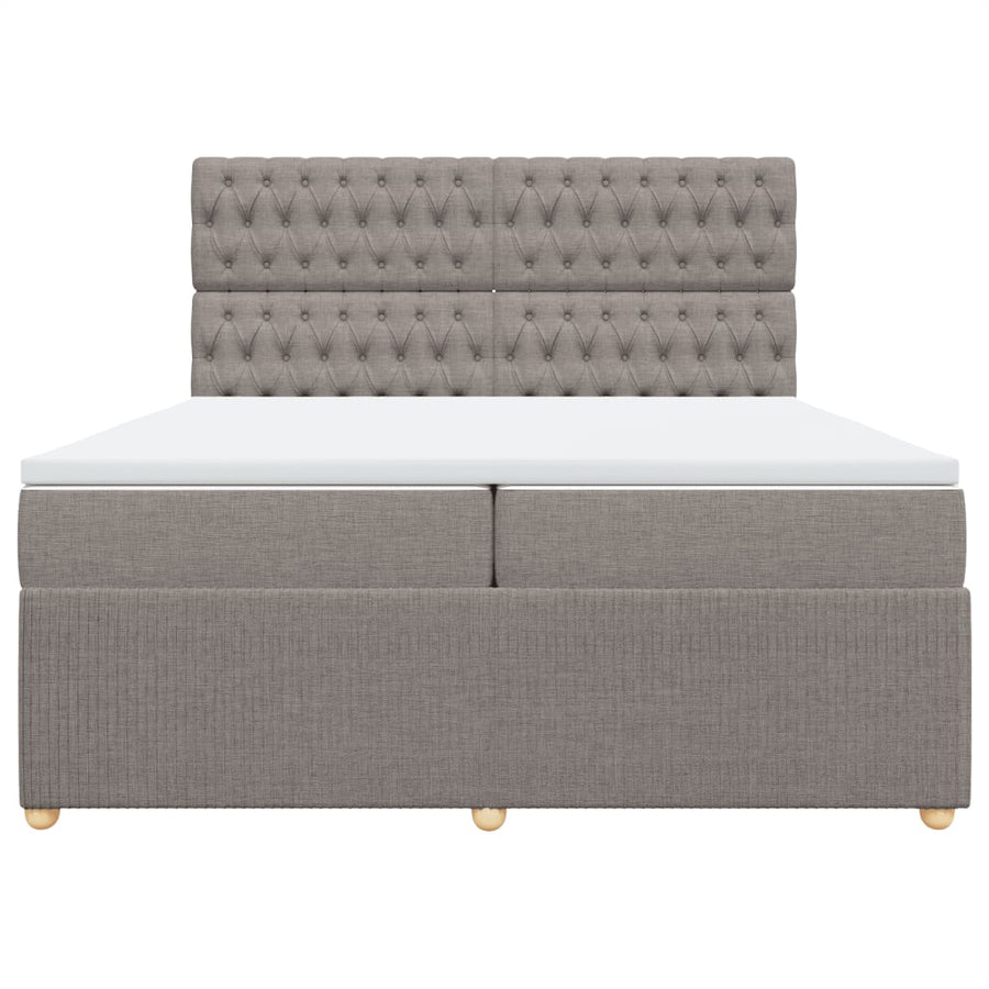 Boxspring met matras stof taupe 200x200 cm