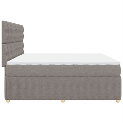 Boxspring met matras stof taupe 200x200 cm