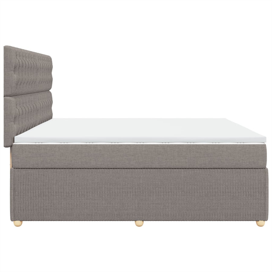 Boxspring met matras stof taupe 200x200 cm