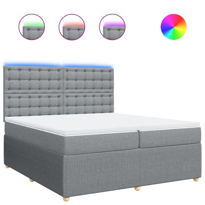 Boxspring met matras stof lichtgrijs 200x200 cm
