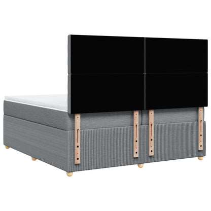 Boxspring met matras stof lichtgrijs 200x200 cm