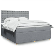 Boxspring met matras lichtgrijs 200x200 cm