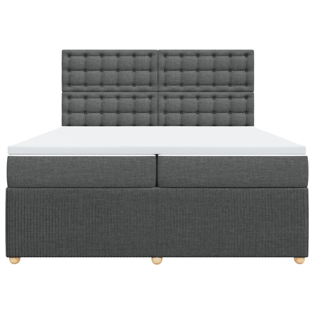 Boxspring met matras stof donkergrijs 200x200 cm