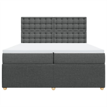 Boxspring met matras stof donkergrijs 200x200 cm