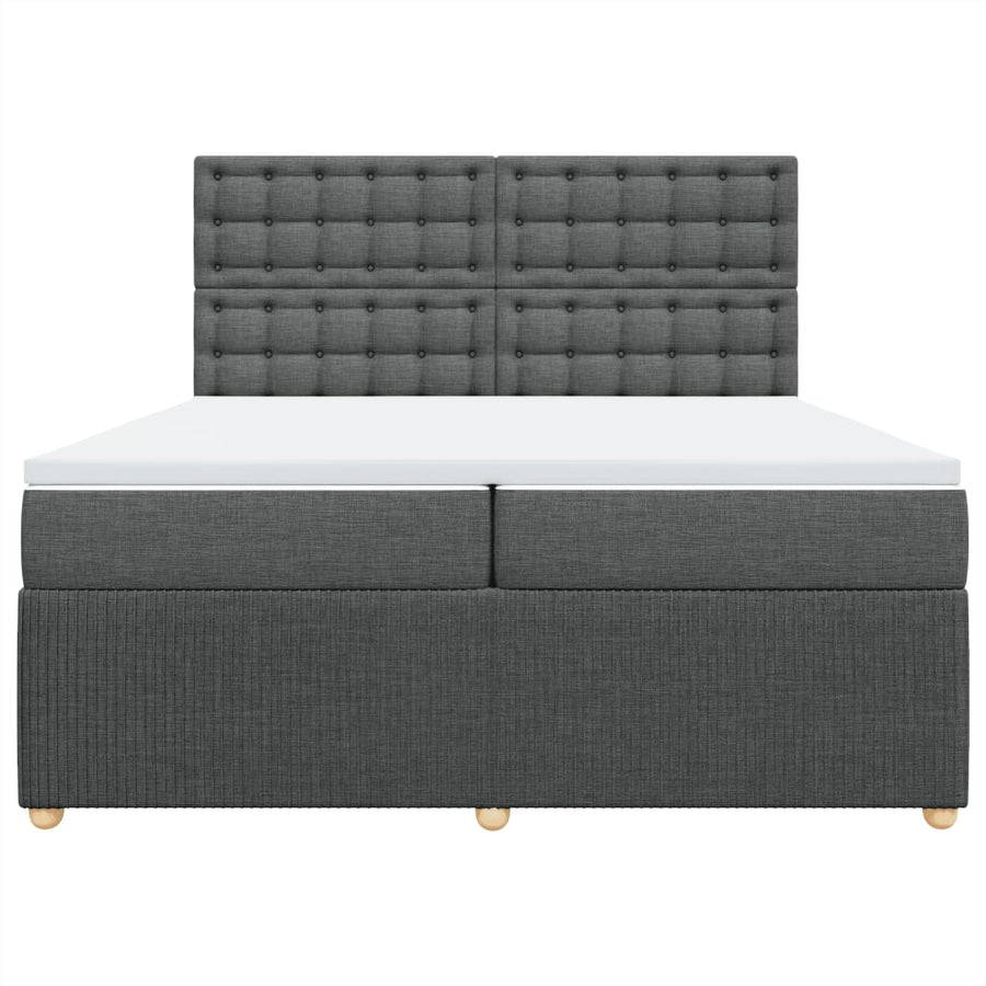 Boxspring met matras stof donkergrijs 200x200 cm