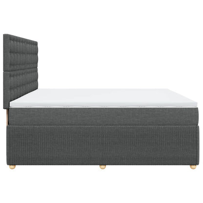 Boxspring met matras stof donkergrijs 200x200 cm