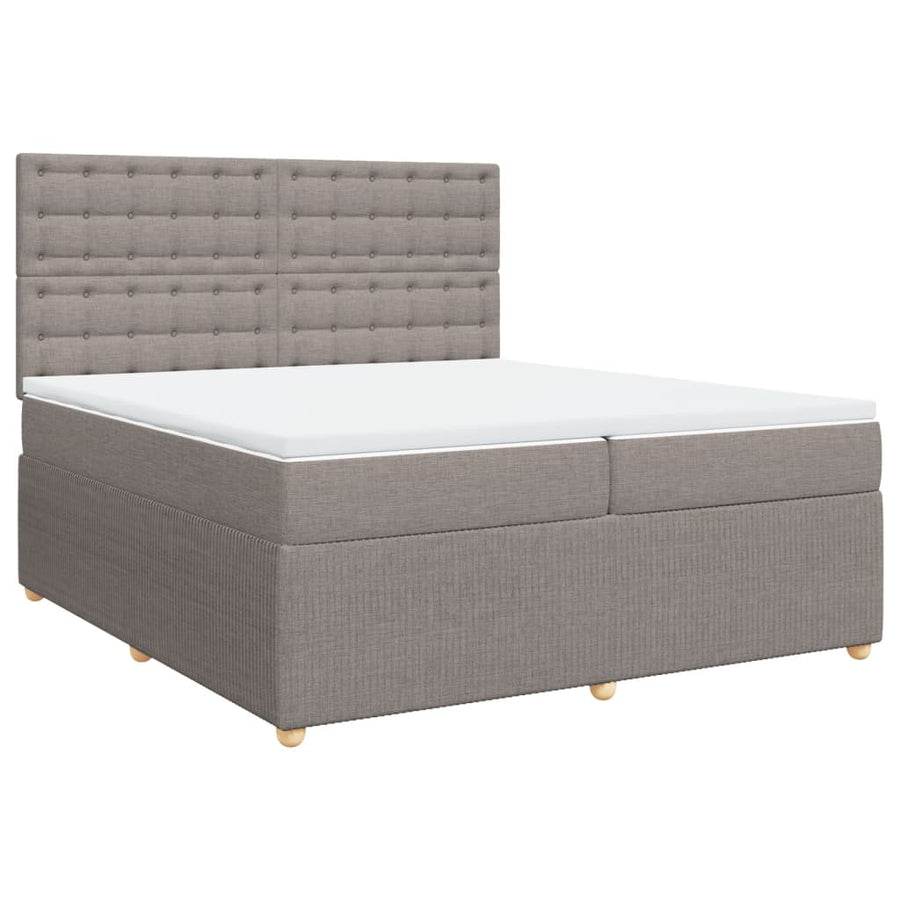 Boxspring met matras stof taupe 200x200 cm