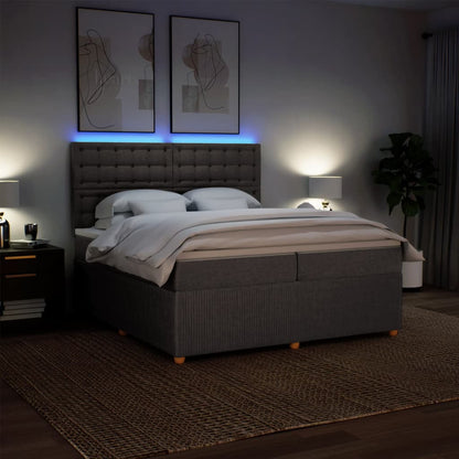Boxspring met matras stof taupe 200x200 cm