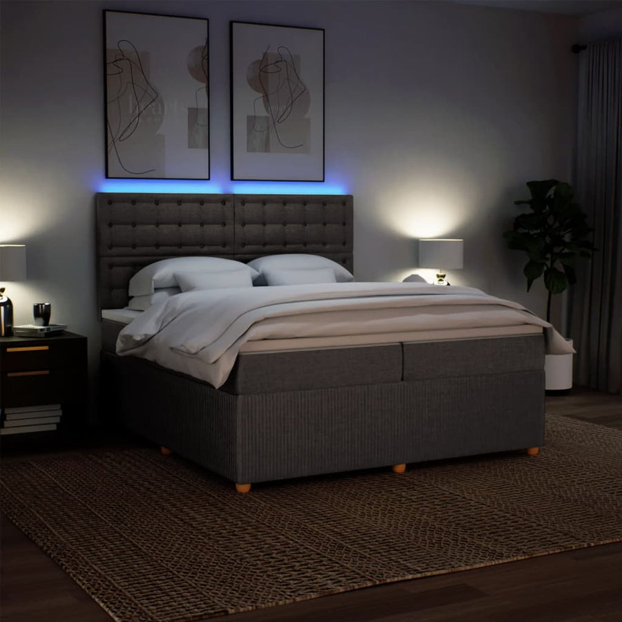 Boxspring met matras stof taupe 200x200 cm
