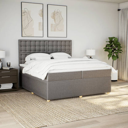 Boxspring met matras stof taupe 200x200 cm