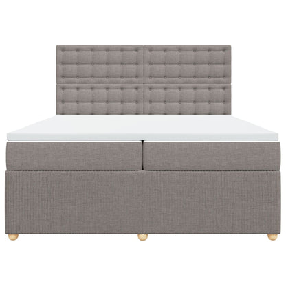 Boxspring met matras stof taupe 200x200 cm