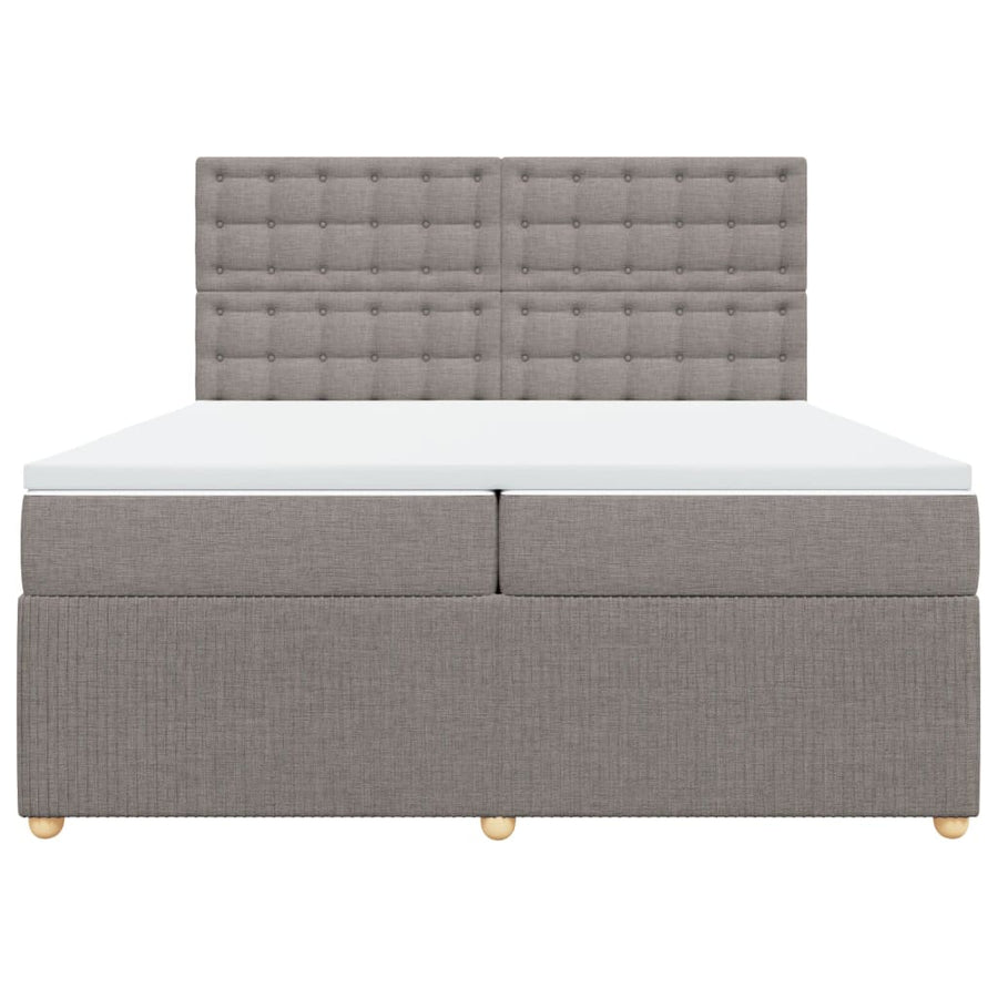Boxspring met matras stof taupe 200x200 cm