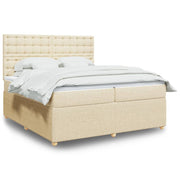 Boxspring crème 200x200 cm met matras