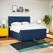 Boxspring 200x200 cm blauw pocketveringmatras