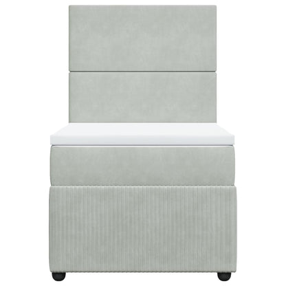 Boxspring met matras fluweel lichtgrijs 80x200 cm