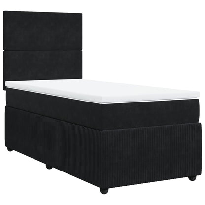 Boxspring met matras fluweel zwart 80x200 cm